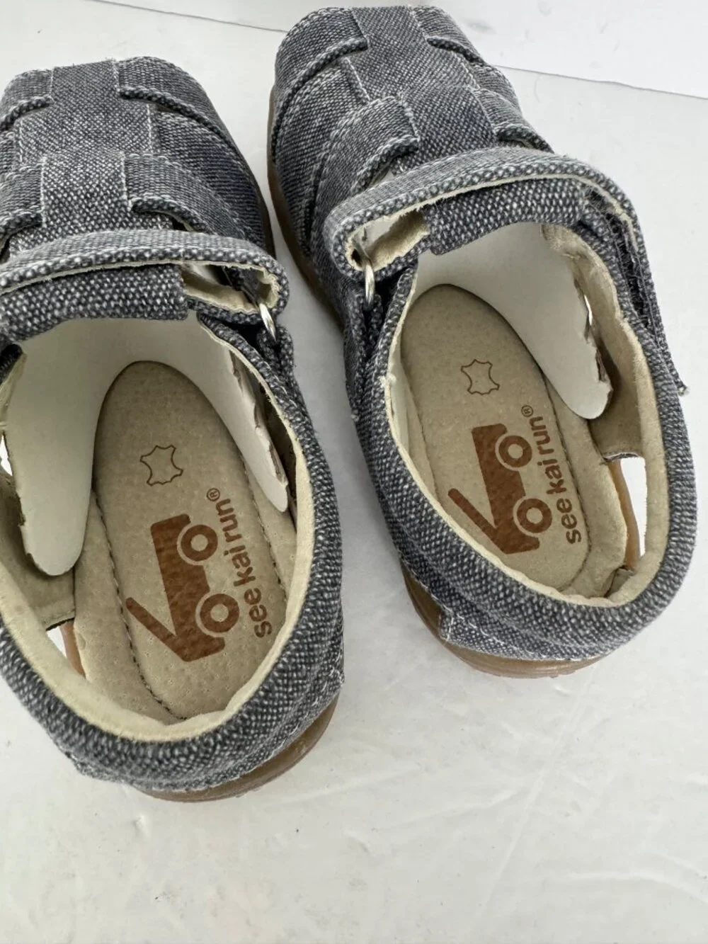 NIB See Kai Run Dillon II Gray Canvas Fisherman Sandal Toddler US 10 EU 27